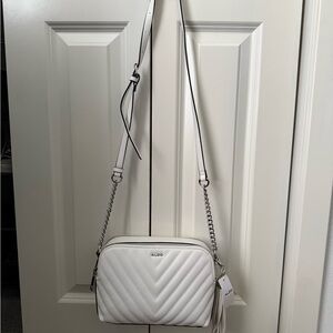 Aldo White Chevron Crossbody Bag